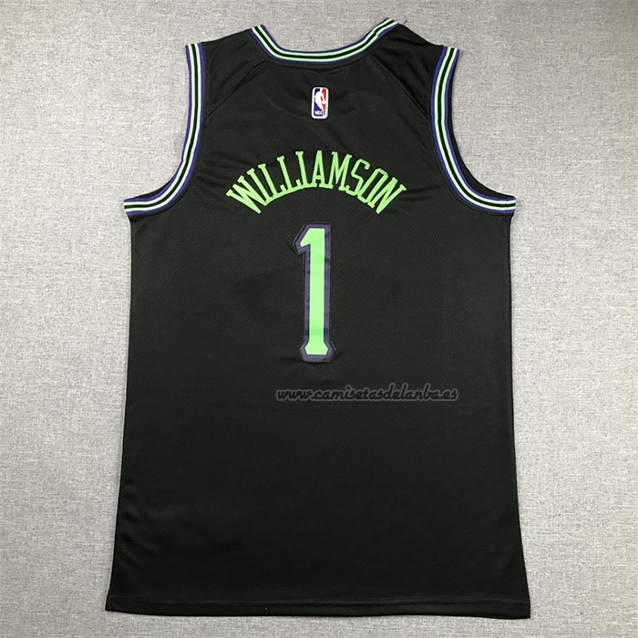 Camiseta New Orleans Pelicans Zion Williamson NO 1 Ciudad 2023-24 Negro